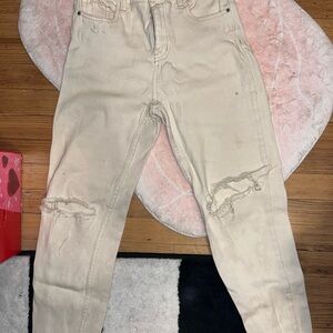 BDG Cream Skinny Distressed Jeans